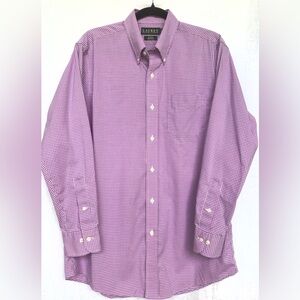 Lauren Ralph Lauren Men’s Long Sleeve Pink Plaid Button Down Dress Shirt Slim M